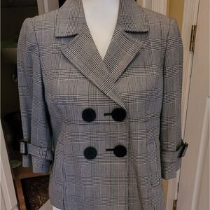 DOUBLE BREASTED GLEN PLAID JACKET